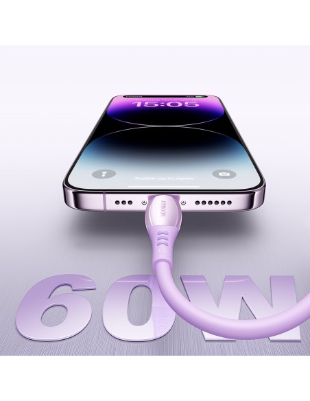 
„Vibrant Series“ 60 W USB-C laidas, 1,2 m – violetinis
