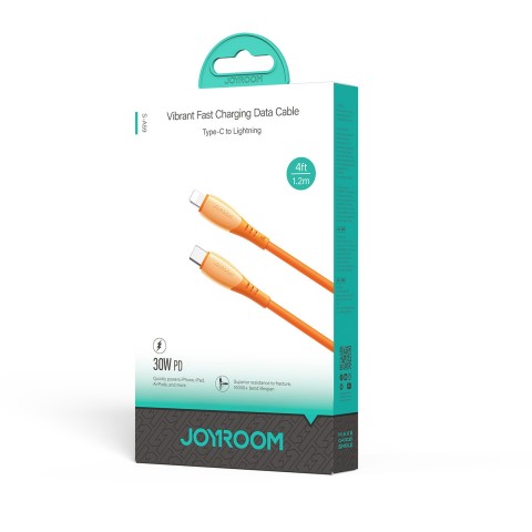 
USB-C laidas – „iPhone Lightning Vibrant“ serijos 30 W 1,2 m – oranžinis

