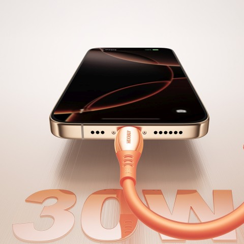 
USB-C laidas – „iPhone Lightning Vibrant“ serijos 30 W 1,2 m – oranžinis
