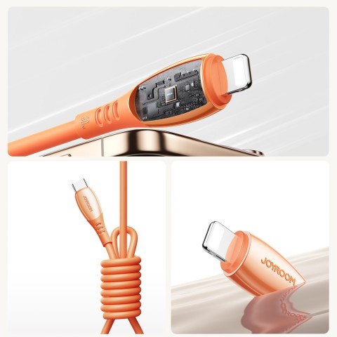 
USB-C laidas – „iPhone Lightning Vibrant“ serijos 30 W 1,2 m – oranžinis
