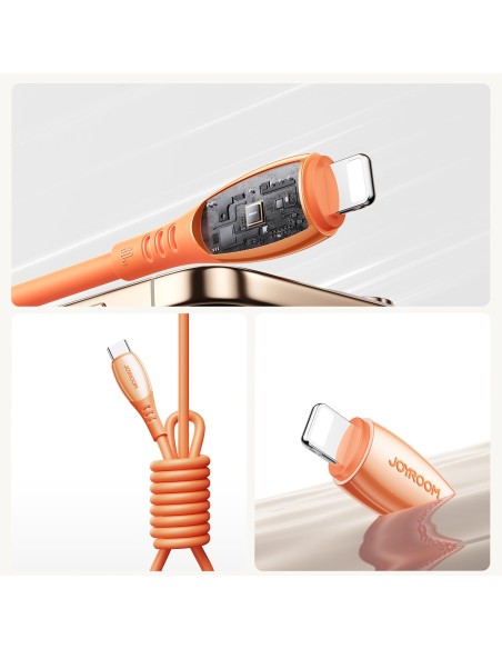 
USB-C laidas – „iPhone Lightning Vibrant“ serijos 30 W 1,2 m – oranžinis
