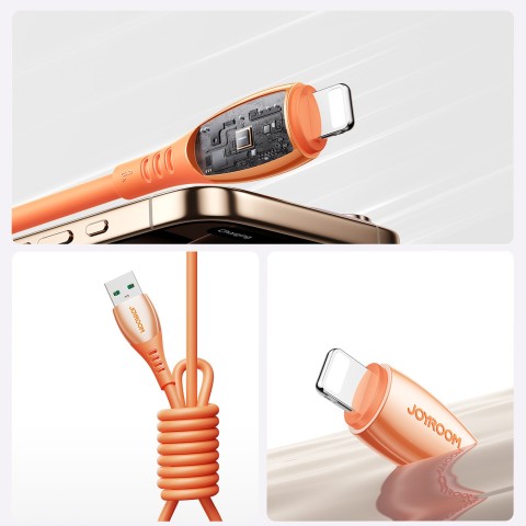 
USB-A laidas – „iPhone Lightning Vibrant“ serijos 3A 1,2 m – oranžinis
