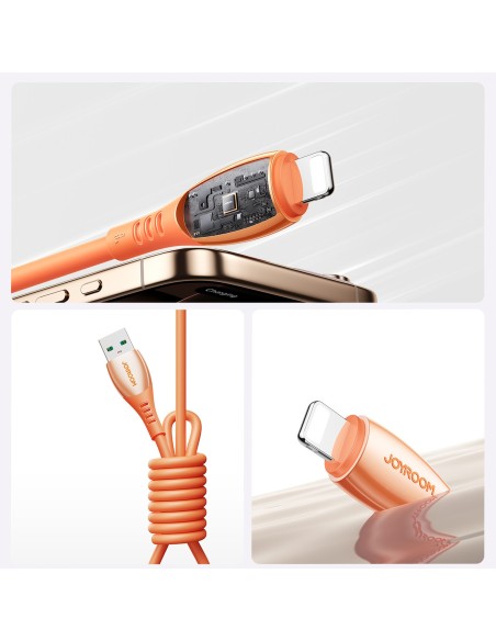 
USB-A laidas – „iPhone Lightning Vibrant“ serijos 3A 1,2 m – oranžinis

