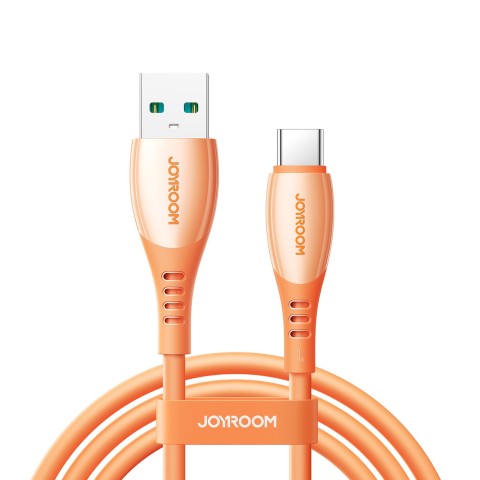 
„Vibrant“ serijos 3A USB-A - USB-C laidas 1,2 m - oranžinis
