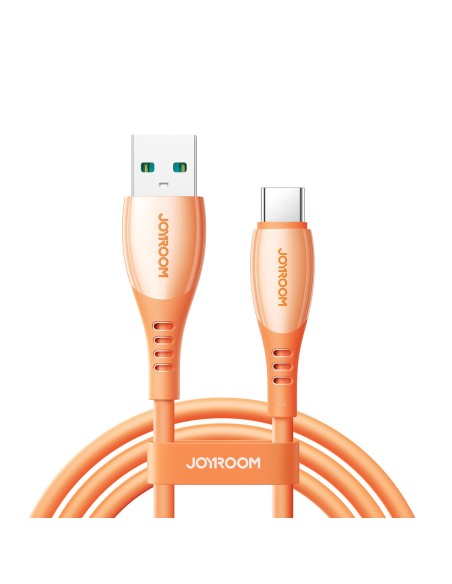 
„Vibrant“ serijos 3A USB-A - USB-C laidas 1,2 m - oranžinis
