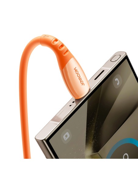 
„Vibrant“ serijos 3A USB-A - USB-C laidas 1,2 m - oranžinis
