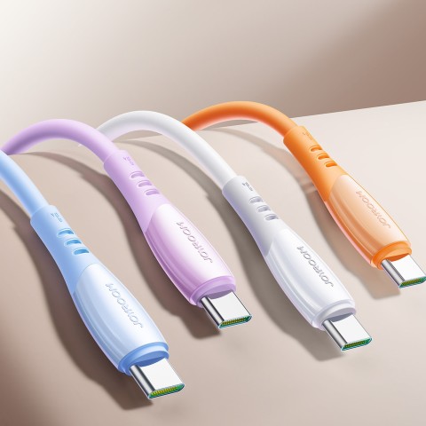 
„Vibrant“ serijos 3A USB-A - USB-C laidas 1,2 m - oranžinis
