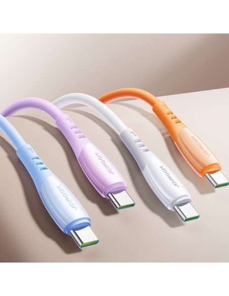 
„Vibrant“ serijos 3A USB-A - USB-C laidas 1,2 m - oranžinis
