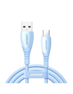 
„Vibrant“ serijos 3A USB-A - USB-C laidas 1,2 m - mėlynas
