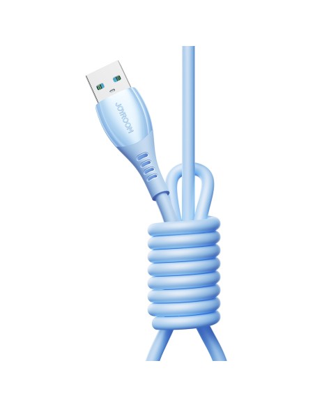 
„Vibrant“ serijos 3A USB-A - USB-C laidas 1,2 m - mėlynas
