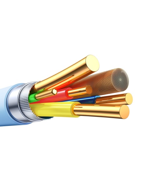 
„Vibrant“ serijos 3A USB-A - USB-C laidas 1,2 m - mėlynas
