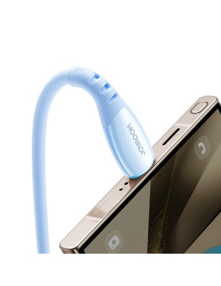 
„Vibrant“ serijos 3A USB-A - USB-C laidas 1,2 m - mėlynas
