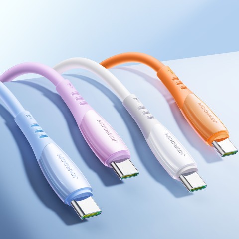 
„Vibrant“ serijos 3A USB-A - USB-C laidas 1,2 m - mėlynas
