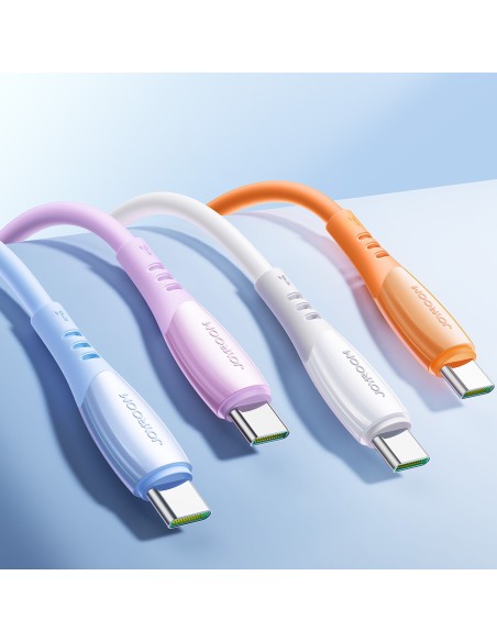 
„Vibrant“ serijos 3A USB-A - USB-C laidas 1,2 m - mėlynas
