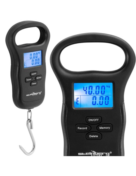 Žvejybinio bagažo kablio svarstyklės su rankena iki 40 kg / 10 g Žvejybinio bagažo kablio svarstyklės su rankena iki 40 kg / 10 g