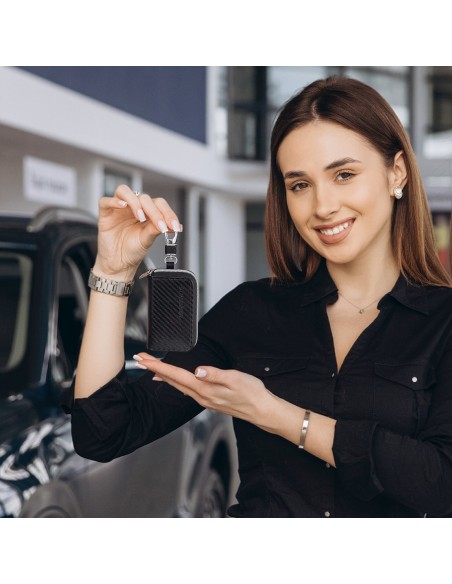 
RFID apsaugos nuo vagystės automobilio raktų dėklas su Faradėjaus narvu – juodas
