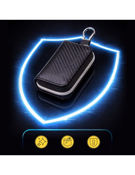 
RFID apsaugos nuo vagystės automobilio raktų dėklas su Faradėjaus narvu – juodas
