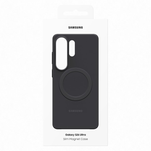 
„Samsung Galaxy S26 Ultra“ plonas „Samsung“ dėklas su magnetu „MagSafe“ – juodas
