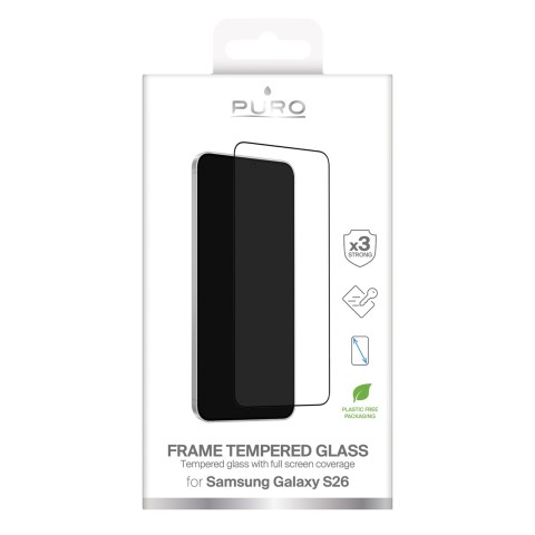 
Grūdintas stiklas, skirtas „Samsung Galaxy S26 Frame“ - su juodu rėmeliu

