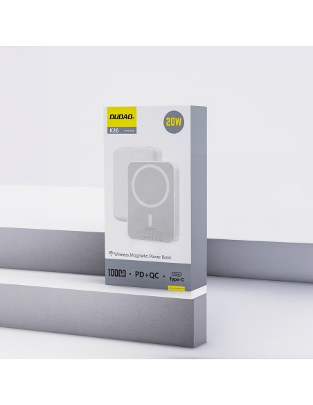 
Nešiojamoji baterija K26 10000mAh 20W USB-A USB-C MagSafe – balta
