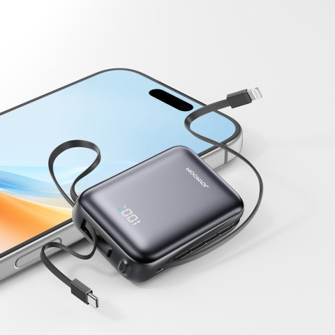 
20000mAh 22,5W USB-C nešiojama baterija su dvigubu laidu – juoda
