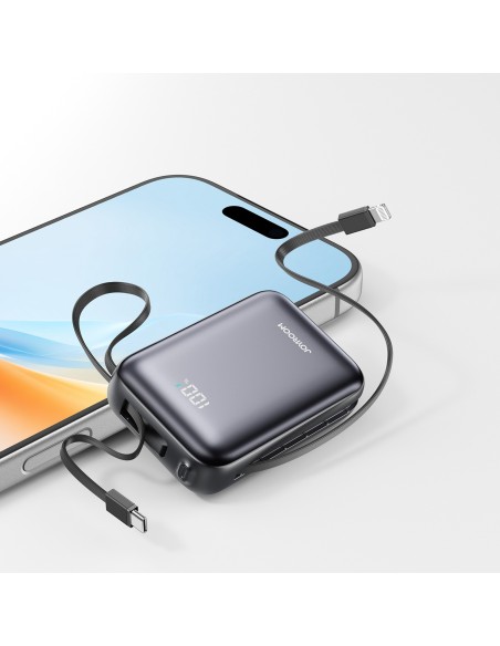 
20000mAh 22,5W USB-C nešiojama baterija su dvigubu laidu – juoda
