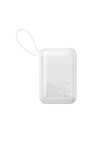 
20000mAh 22,5W USB-C nešiojama baterija su dvigubu laidu – balta
