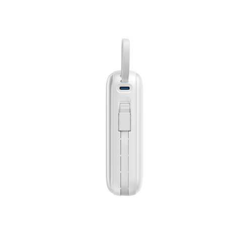 
20000mAh 22,5W USB-C nešiojama baterija su dvigubu laidu – balta
