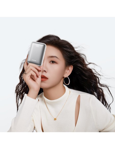 
20000mAh 22,5W USB-C nešiojama baterija su dvigubu laidu – balta
