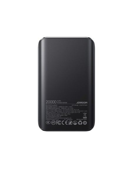 
20000mAh 22.5W USB-A USB-C su ekranu JR-QP192 Mini - juodas
