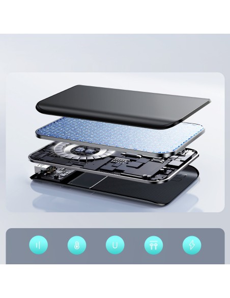 
20000mAh 22.5W USB-A USB-C su ekranu JR-QP192 Mini - juodas
