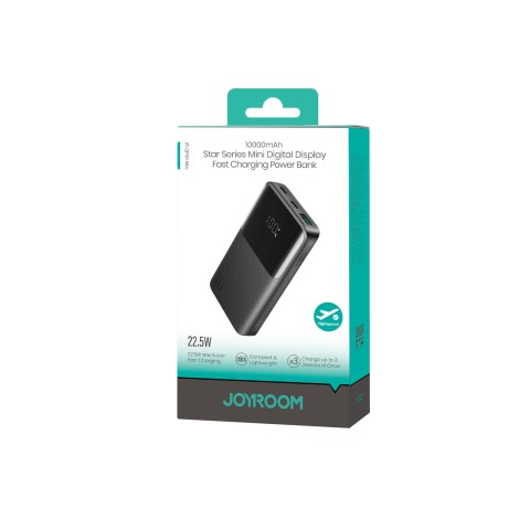 
Išorinė baterija 10000mAh 22.5W USB-A USB-C su ekranu JR-QP191 Mini - juoda
