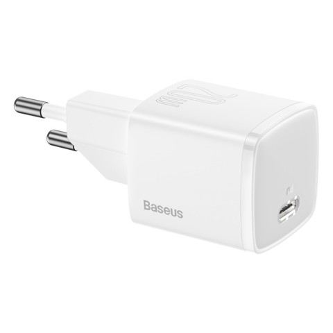 
USB-C PD Cube 20W sieninis įkroviklis – baltas
