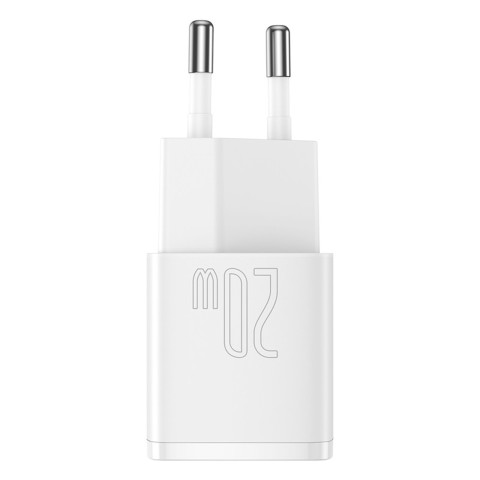 
USB-C PD Cube 20W sieninis įkroviklis – baltas
