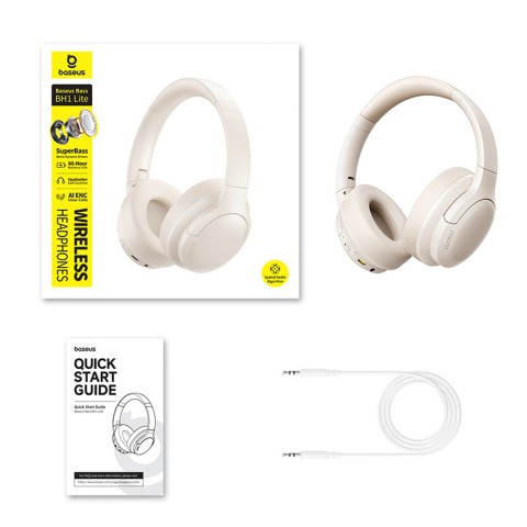 
„Bass BH1 Lite“ belaidės „Bluetooth“ ausinės – baltos
