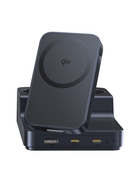 
6 viename belaidė įkrovimo stotelė USB-A USB-C 2x AC lizdai 67W - juoda
