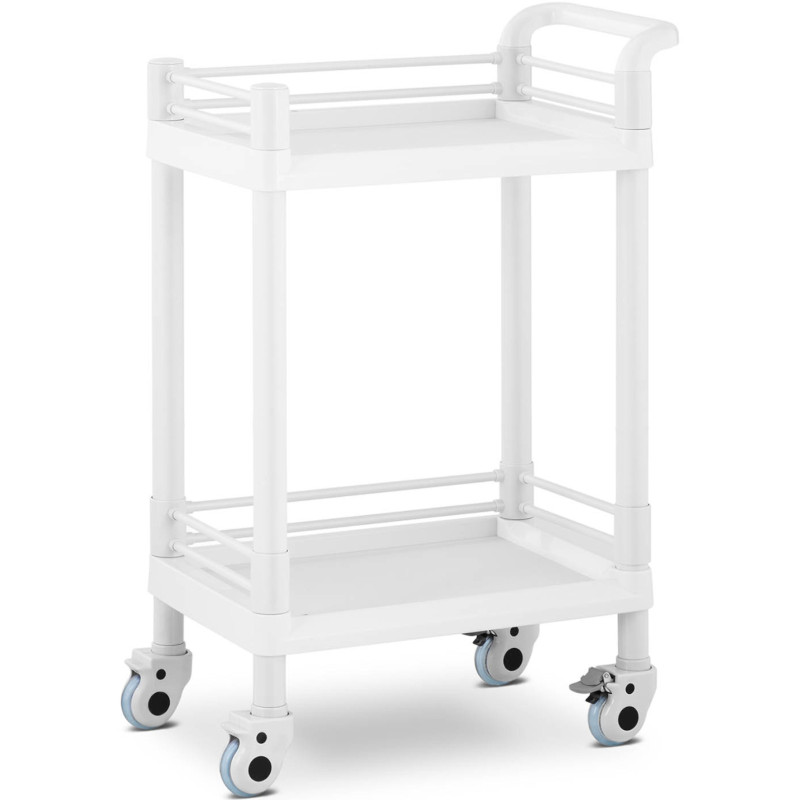 Kosmetinių procedūrų laboratorinis vežimėlis su 2 lentynomis 61 x 39 x 91 cm