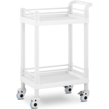 Kosmetinių procedūrų laboratorinis vežimėlis su 2 lentynomis 61 x 39 x 91 cm