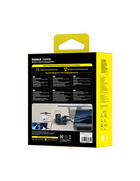 
6 viename belaidė įkrovimo stotelė USB-A USB-C 2x AC lizdai 67W - juoda
