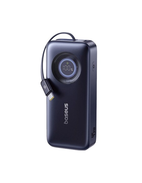 
„EnerCore CR11“ 10000mAh 45W USB-C išorinė baterija su ištraukiamu USB-C laidu – juoda
