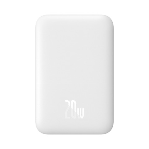 
„Airpow“ 6000mAh 20W magnetinė išorinė baterija su „Baseus Simple USB-C“ laidu - USB-C 30 cm - balta
