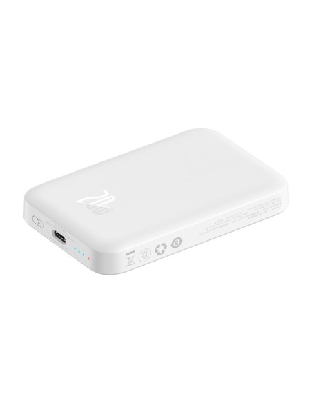 
„Airpow“ 6000mAh 20W magnetinė išorinė baterija su „Baseus Simple USB-C“ laidu - USB-C 30 cm - balta
