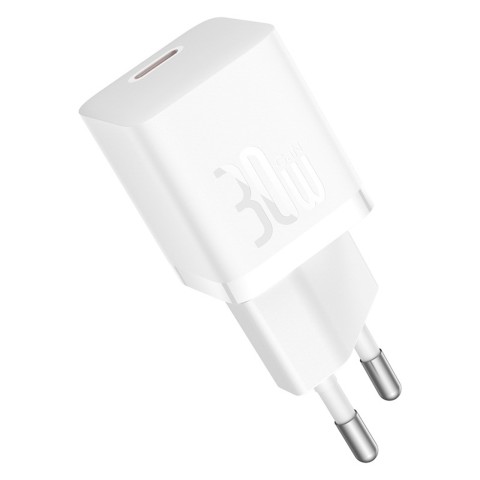 
USB-C GaN5 30W sieninis įkroviklis su 100W 1m USB-C laidu – baltas
