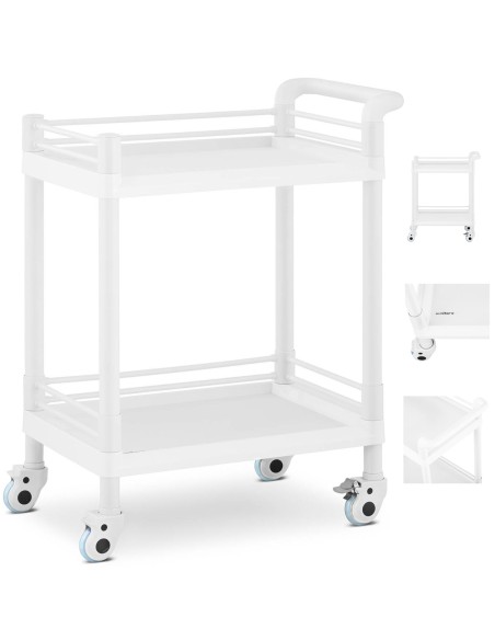 Kosmetinių procedūrų laboratorinis vežimėlis su 2 lentynomis 71 x 45 x 91 cm 20 kg Kosmetinių procedūrų laboratorinis vežimėlis su 2 lentynomis 71 x 45 x 91 cm 20 kg