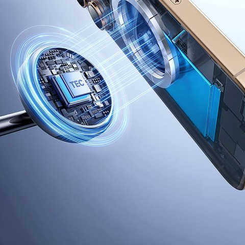 
3 viename indukcinis įkroviklis išmaniajam telefonui, laikrodžiui, ausinėms su vėsinimu ir USB-C laidu, 45 W - juodas
