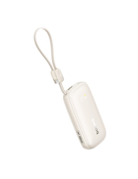 
Išorinė baterija 10000mAh 45W FC21 Qpow 3 Ultra su ekranu, USB-C iPhone Lightning laidas - titano spalvos
