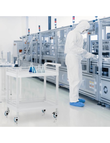 Kosmetinių procedūrų laboratorinis vežimėlis su 2 lentynomis 71 x 45 x 91 cm 20 kg Kosmetinių procedūrų laboratorinis vežimėlis su 2 lentynomis 71 x 45 x 91 cm 20 kg
