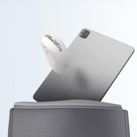
Belaidė pelė su įkraunamo akumuliatoriaus indikatoriumi, 4000DPI, 800mAh, 2.4GHz, BT – balta
