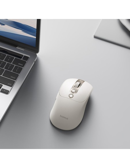 
Belaidė pelė su įkraunamo akumuliatoriaus indikatoriumi, 4000DPI, 800mAh, 2.4GHz, BT – balta
