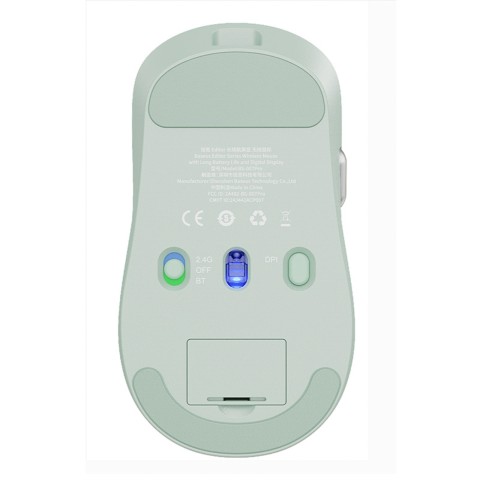 
Belaidė pelė su įkraunamo akumuliatoriaus indikatoriumi, 4000DPI, 800mAh, 2.4GHz, BT – žalia
